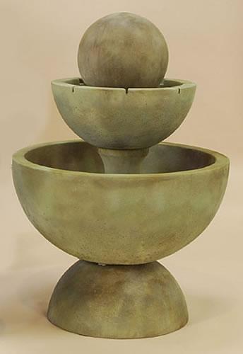 Tondo Two Tier Outdoor Cast Stone Garden Fountain With Spillways Fountain Tuscan